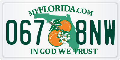 FL license plate 0678NW