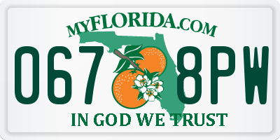 FL license plate 0678PW