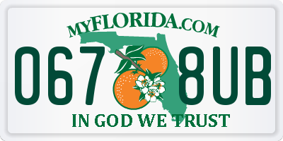 FL license plate 0678UB