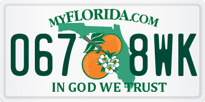 FL license plate 0678WK