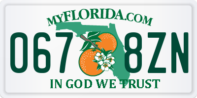 FL license plate 0678ZN