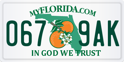 FL license plate 0679AK