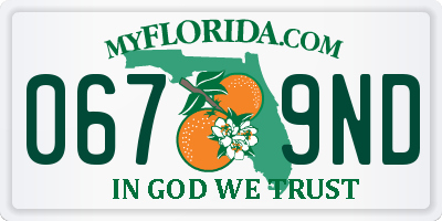 FL license plate 0679ND