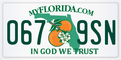 FL license plate 0679SN