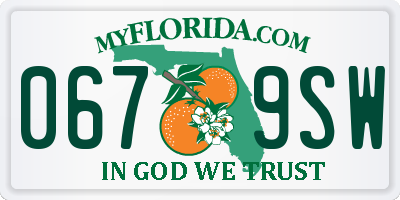 FL license plate 0679SW