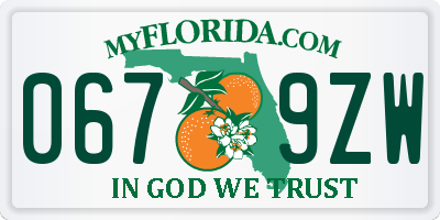 FL license plate 0679ZW