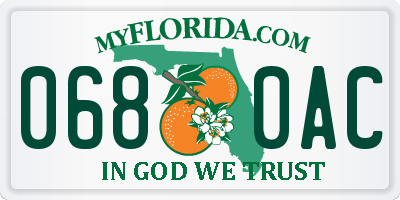FL license plate 0680AC