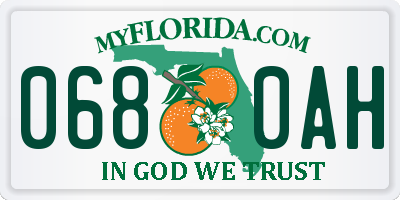 FL license plate 0680AH