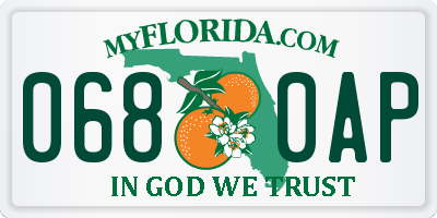FL license plate 0680AP