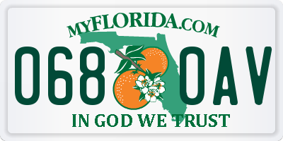 FL license plate 0680AV
