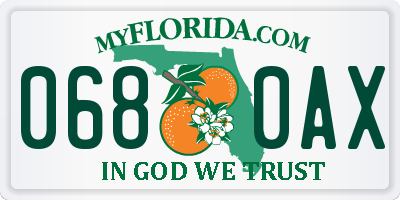 FL license plate 0680AX