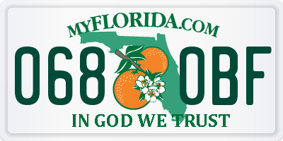 FL license plate 0680BF