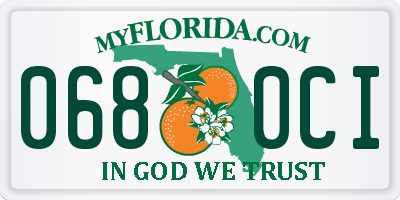 FL license plate 0680CI