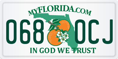 FL license plate 0680CJ