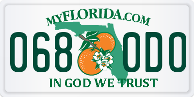 FL license plate 0680DO