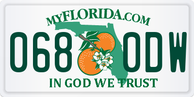 FL license plate 0680DW