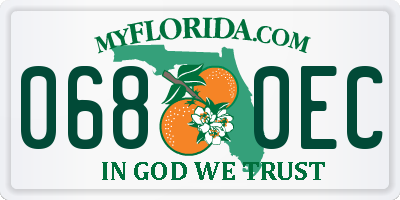 FL license plate 0680EC