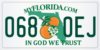 FL license plate 0680EJ