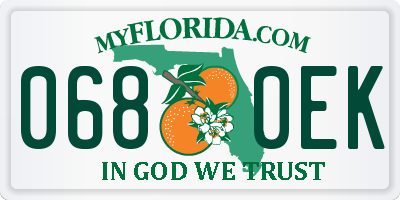 FL license plate 0680EK