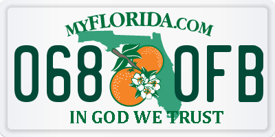 FL license plate 0680FB