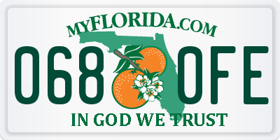 FL license plate 0680FE