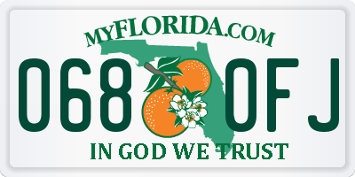 FL license plate 0680FJ