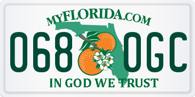 FL license plate 0680GC