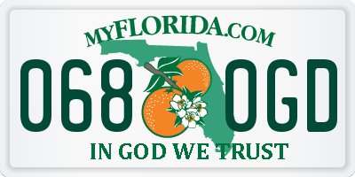 FL license plate 0680GD