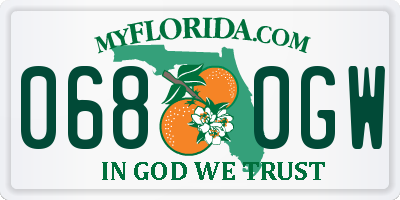FL license plate 0680GW