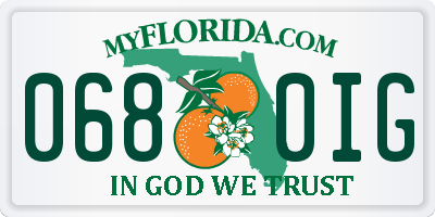 FL license plate 0680IG