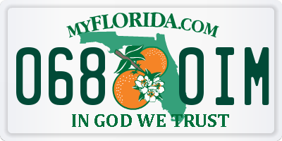 FL license plate 0680IM