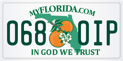 FL license plate 0680IP