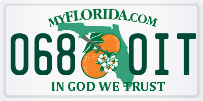FL license plate 0680IT