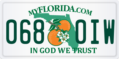 FL license plate 0680IW