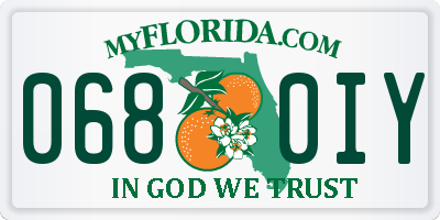 FL license plate 0680IY