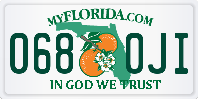 FL license plate 0680JI