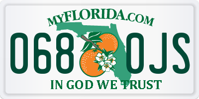 FL license plate 0680JS