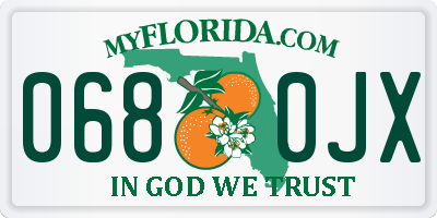 FL license plate 0680JX