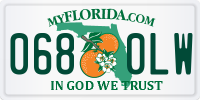 FL license plate 0680LW