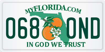 FL license plate 0680ND