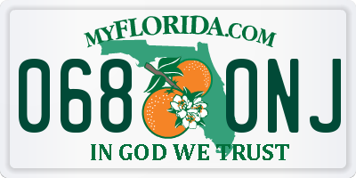 FL license plate 0680NJ