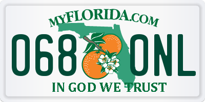 FL license plate 0680NL