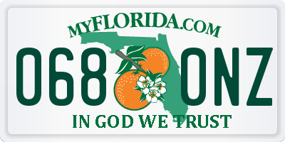 FL license plate 0680NZ