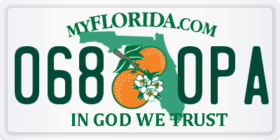 FL license plate 0680PA