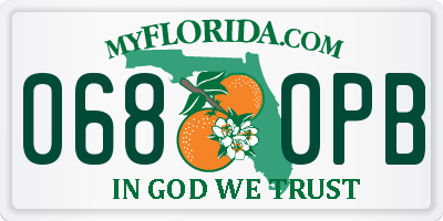 FL license plate 0680PB