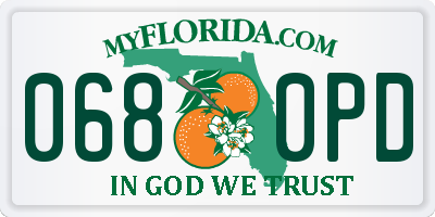 FL license plate 0680PD
