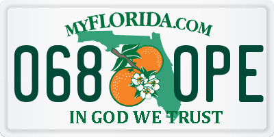FL license plate 0680PE
