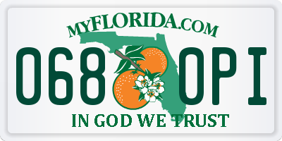 FL license plate 0680PI