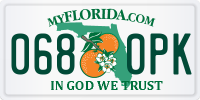 FL license plate 0680PK