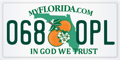 FL license plate 0680PL